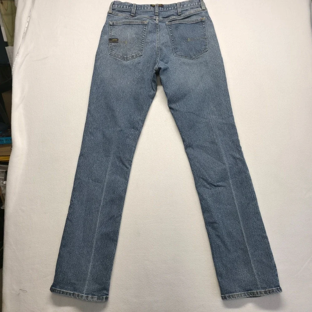 Ariat M4 Rebar Relaxed Boot Cut Denim Blue Jeans Size 32x38 Actual 31x37